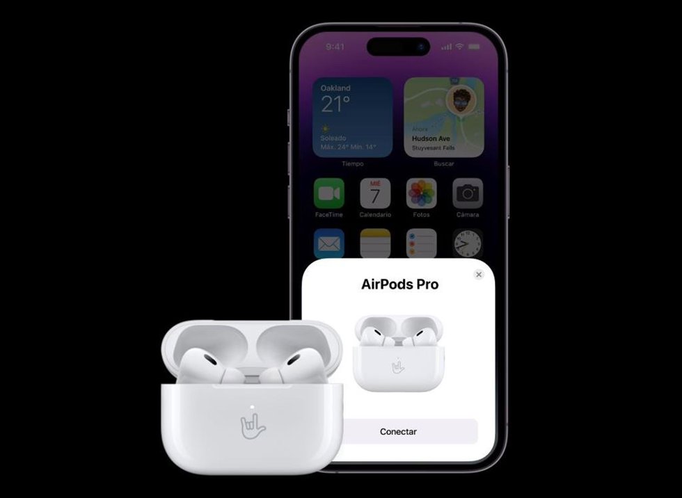 AirPods conecvtados a un iPhone