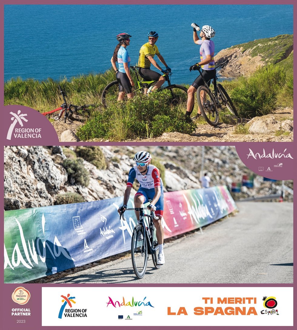 España promociona el cicloturismo en la edición 2023 de la clásica jornada ciclista Milano-Sanremo