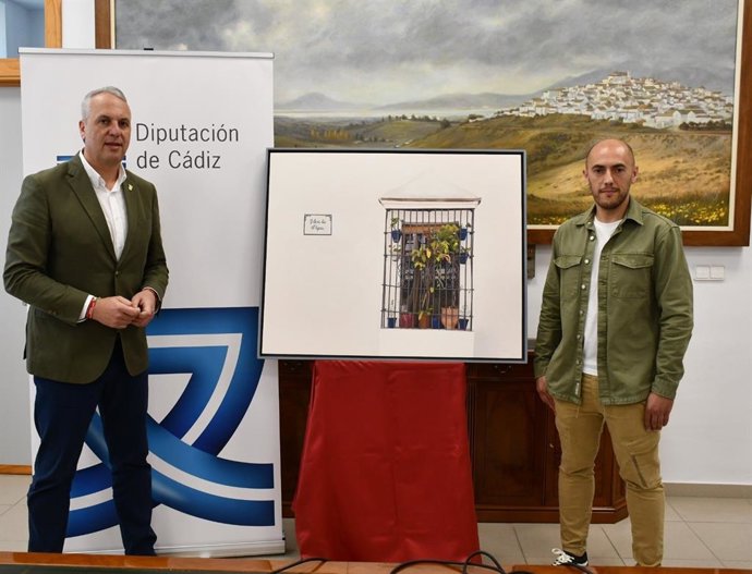 Ruiz Boix con el autor del cuadro que conmemora el Día de la Provincia 2023.