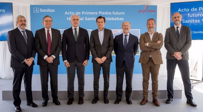 Sanitas y Pryconsa ponen la primera piedra del nuevo Hospital de Valdebebas (Madrid)