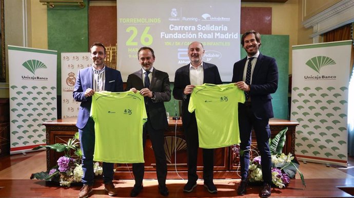 Presentación de la I Carrera Popular Solidaria de la Fundación Real Madrid by Unicaja Banco que se celebra el próximo 26 de marzo en Torremolinos.
