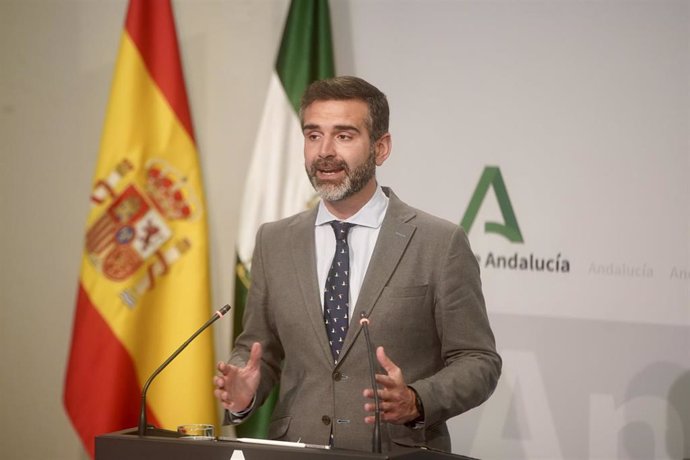 Archivo - El consejero de Sostenibilidad y portavoz del Gobierno, Ramón Fernández-Pacheco, este martes en la rueda de prensa del Consejo de Gobierno.