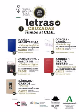 Poetas de cuatro generaciones y un libro musical protagonizan el ciclo literario 'Rumbo al CILE' en Cádiz