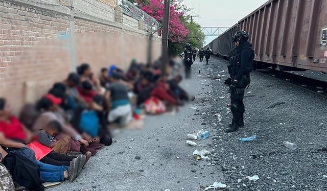 Migrantes detenidos en en Torreón, Coahuila, México