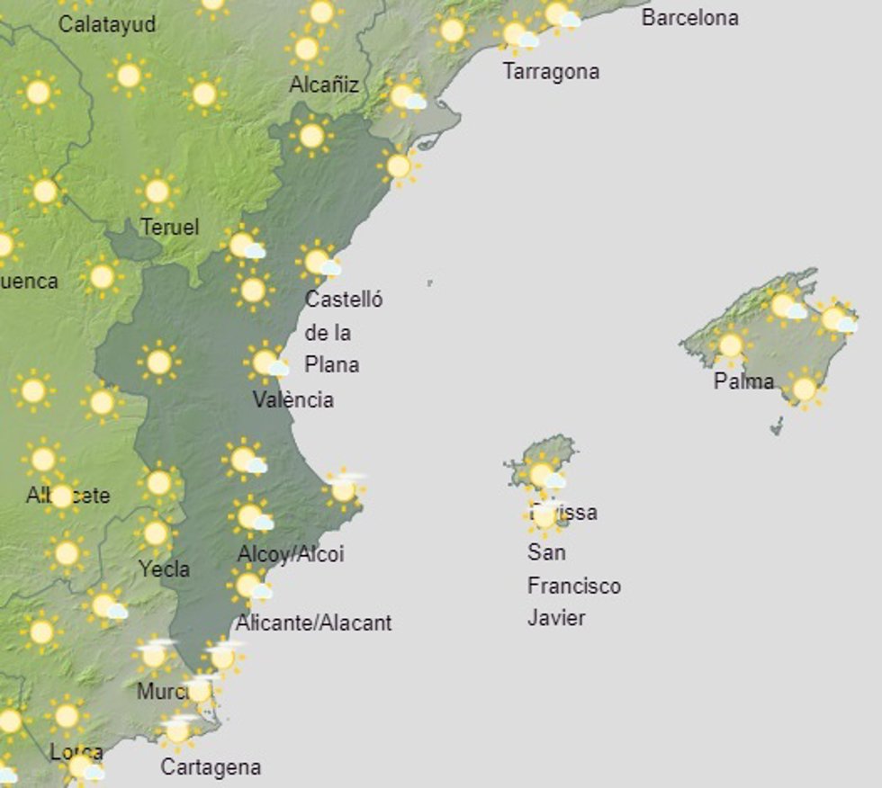 Predicción de Aemet para la Comunitat Valenciana del 15 de marzo de 2023
