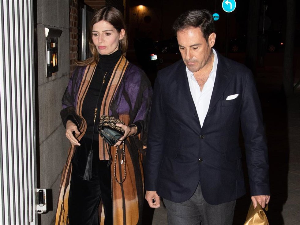 Miguel Báez 'El Litri' y su mujer, Casilda Ybarra, llegando a la casa de Carolina Herrera en Madrid