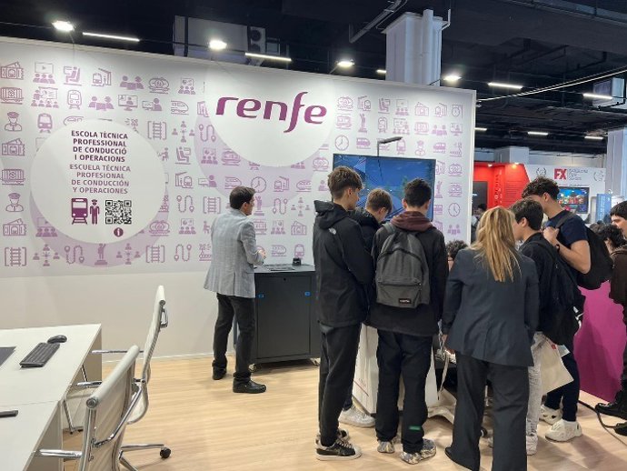 L'estand de Renfe en el Saló de l'Ensenyament