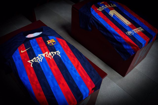 Samarreta que lluirà el FC Barcelona en el clàssic