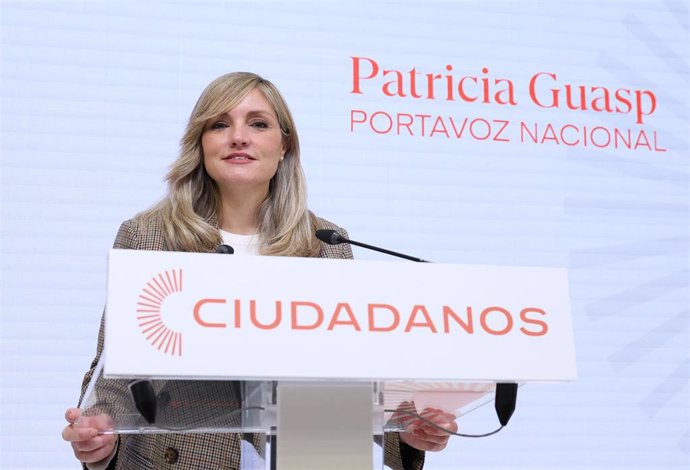 Archivo - La portavoz nacional de Ciudadanos, Patricia Guasp.