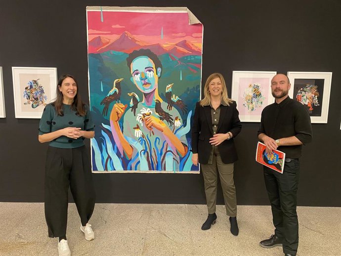 Los directores del festival Alberto Vázquez y Matilde Rodríguez, junto con la coordinadora del área de Cultura de Afundación, Marité Cores.