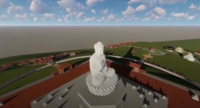 Archivo - Recreación del futuro templo budista que se construirá en el cerro Arropé de Cáceres