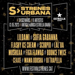 Cartell de la primera edició del festival de música emergent Festival Strenes Urbana