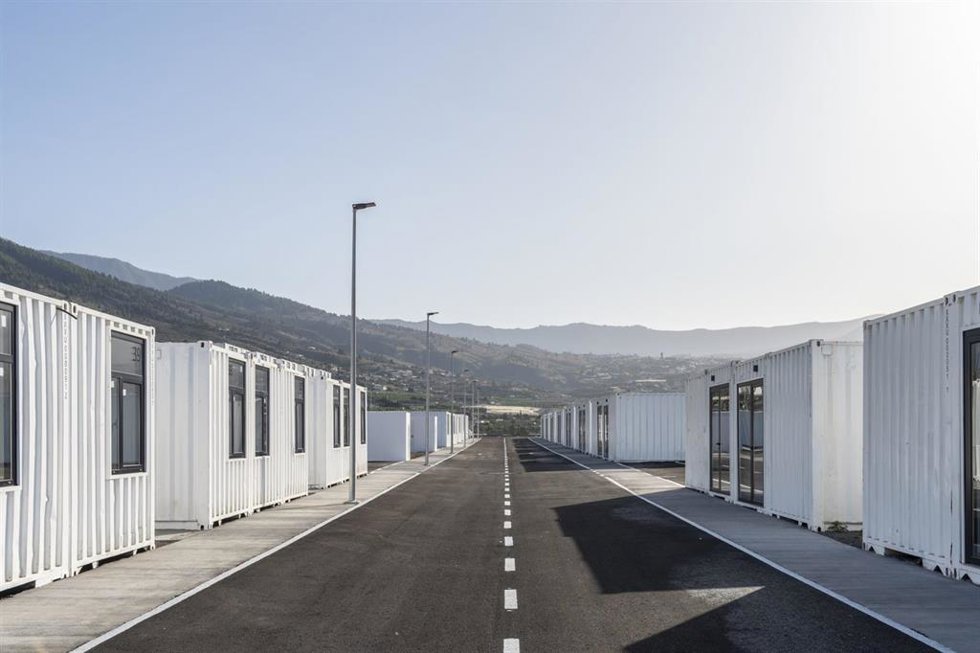 Viviendas modulares destinadas a los afectados por el volcán de La Palma que perdieron sus casas