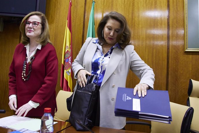 La consejera de Agricultura, Agua y Desarrollo Rural de la Junta de Andalucía, Carmen Crespo, comparece la comisión parlamentaria.
