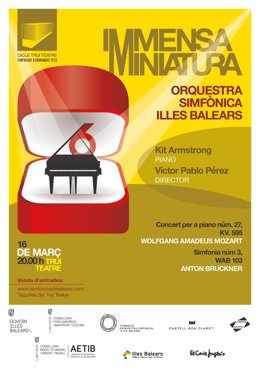 Cartel de la Sinfónica de Baleares y el pianista Kit Amstrong.