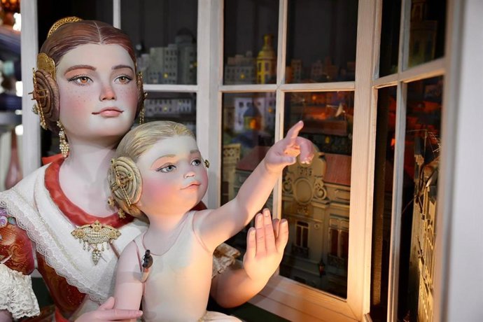 Detalle del Ninot Indultat de las Fallas 2023, de L'Antiga de Campanar