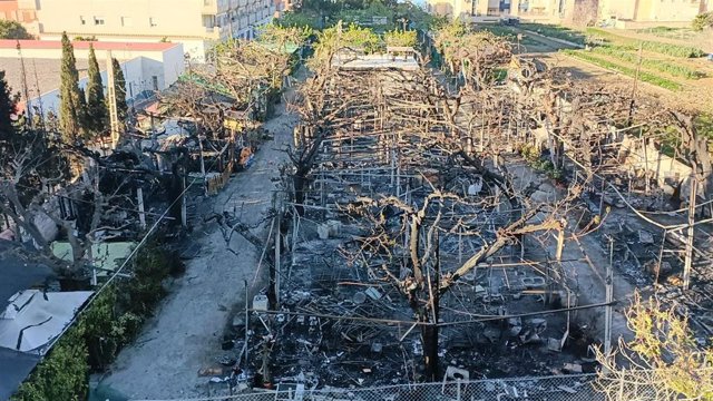 Imagen del camping La Herradura tras el incendio.