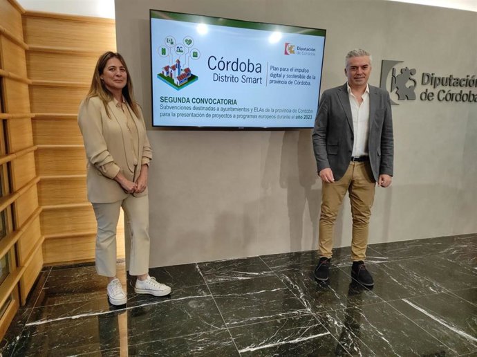 El delegado de Programas Europeos de la Diputación de Córdoba, Víctor Montoro, en la presentación de la convocatoria de subvenciones.