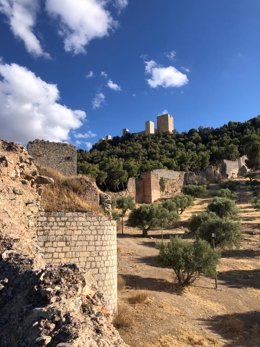 Muralla Norte de Jaén con el Castillo de Santa Catalina al fondo.