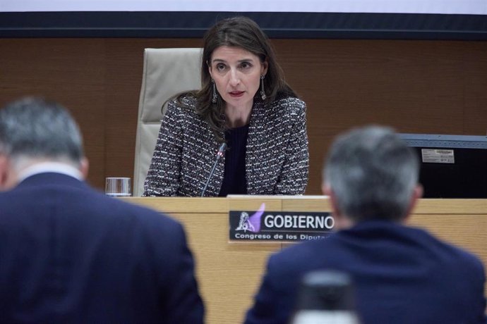 La ministra de Justicia, Pilar Llop, durante una comparecencia en la Comisión de Justicia en el Congreso de los Diputados, a 16 de marzo de 2023, en Madrid (España). Llop comparece a petición propia, al objeto de informar del desarrollo de las políticas