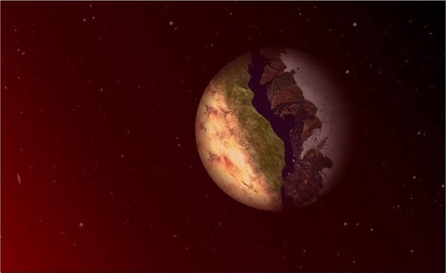Algunos exoplanetas tienen un lado mirando permanentemente a su estrella mientras que el otro lado está en oscuridad perpetua. El borde en forma de anillo entre estas regiones permanentes de día y noche se denomina "zona de terminación".
