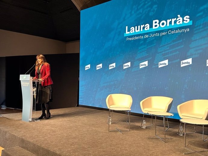 La presidenta de Junts, Laura Borrs, en unas jornadas de Junts sobre fiscalidad