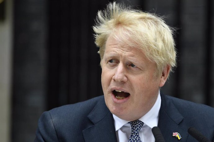 Archivo - El exprimer ministro de Reino Unido Boris Johnson, durante su discurso de dimisión