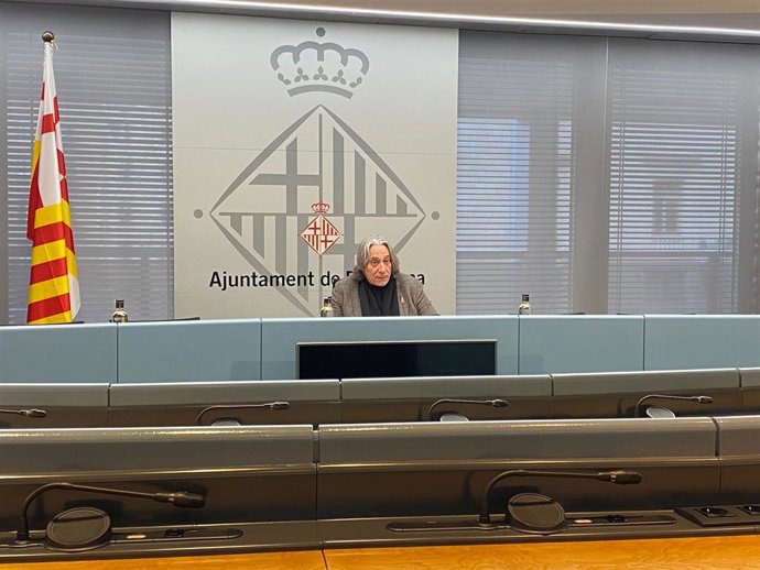 El concejal de Turismo e Industrias Creativas de Barcelona, Xavier Marcé, en rueda de prensa este jueves.