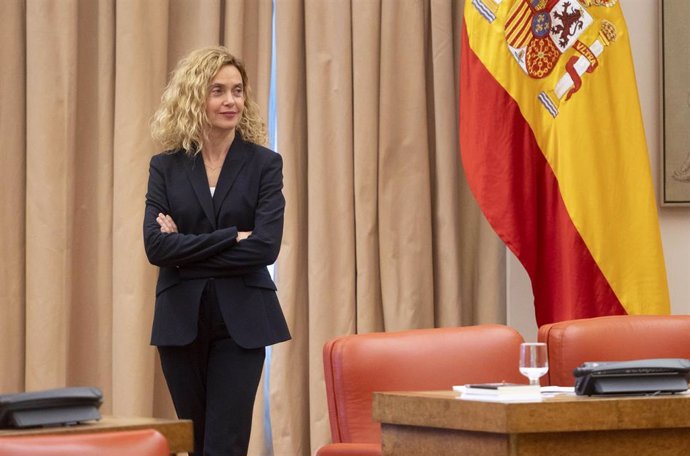 La presidenta del Congreso, Meritxell Batet, durante una reunión de la Junta de Portavoces, en el Congreso de los Diputados, a 14 de marzo de 2023, en Madrid  (España).