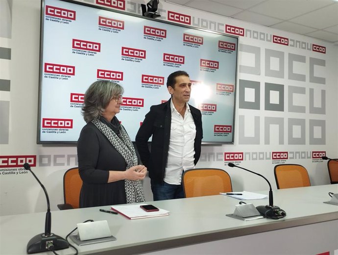 El secretario de CCOO en CyL, Vicente Andrés, y su homóloga en Madrid, Paloma López.