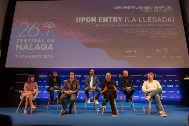Rueda de prensa de la película película 'Upon entry' en el Festival de Málaga.