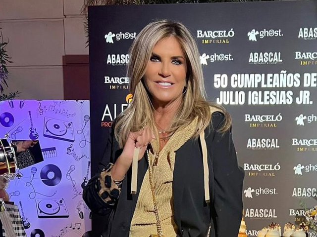 Susana Uribarri en la fiesta de cumpleaños de Julio Iglesias Jr