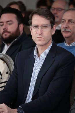 El candidato a la Presidencia de La Rioja, Gonzalo Capellán, durante la reunión de la Junta Directiva Regional del Partido Popular de La Rioja, a 18 de febrero de 2023, en Logroño, La Rioja (España). La reunión es el encuentro del máximo órgano del part