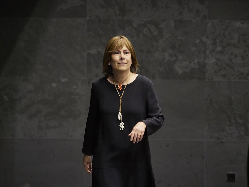 Archivo - La candidata de Geroa Bai a la Presidencia del Gobierno de Navarra, Uxue Barkos.