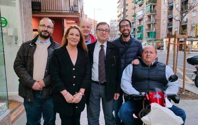 Insúa, junto a Santamaría y otros miembros de CS.