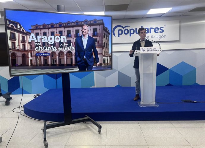 El director y portavoz de la campaña autonómica del Partido Popular en Aragón, Pedro Navarro.