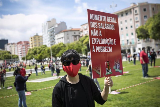 Manifestación del sindicato CGTP-IN en Lisboa