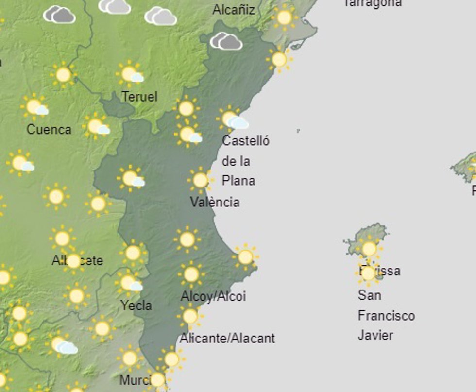 Predicción meteorológica del domingo 19 de marzo