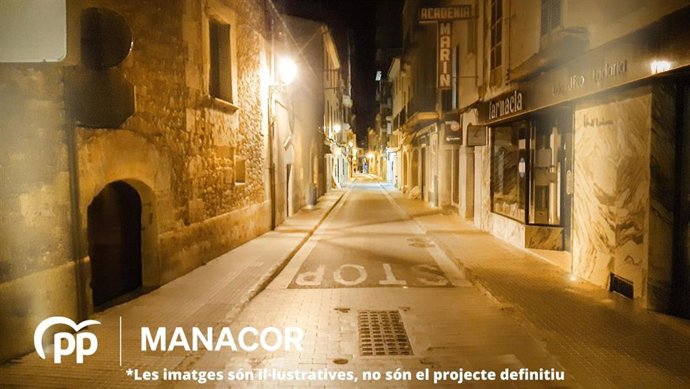 El PP de Manacor propone una nueva iluminación para dotar de mayor seguridad el centro