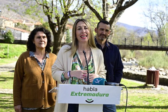 La presidenta del PP de Extremadura, María Guardiola, en Jerte