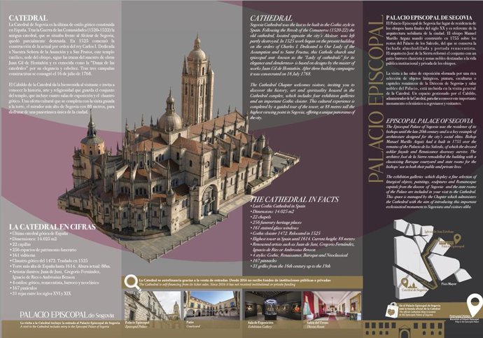 Folleto en su cara interior  de la renovación de la Catedral de Segovia