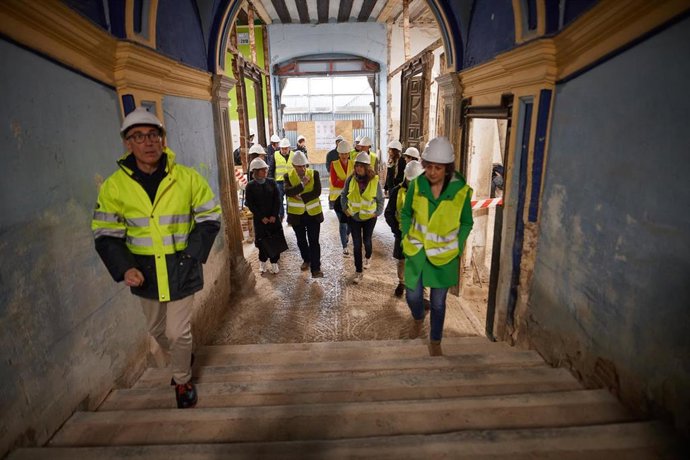 Visita a las obras del palacio Marqués de Rozalejo, en Pamplona.