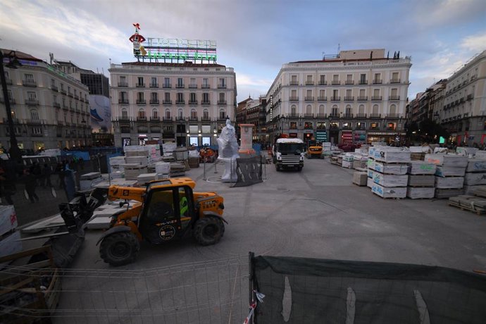 Vista de las obras en la Puerta del Sol