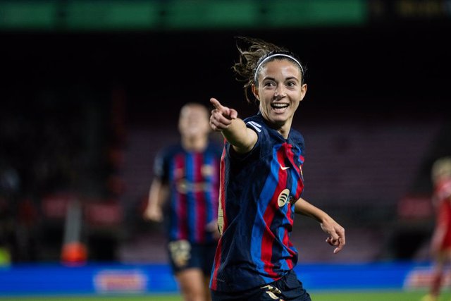 Archivo - Aitana Bonmati of FC Barcelona celebrates a goal during UEFA Women Champions League, football match played between FC Barcelona and Bayern Munich at Spotify Camp Nou on November 24, 2022 in Barcelona, Spain.