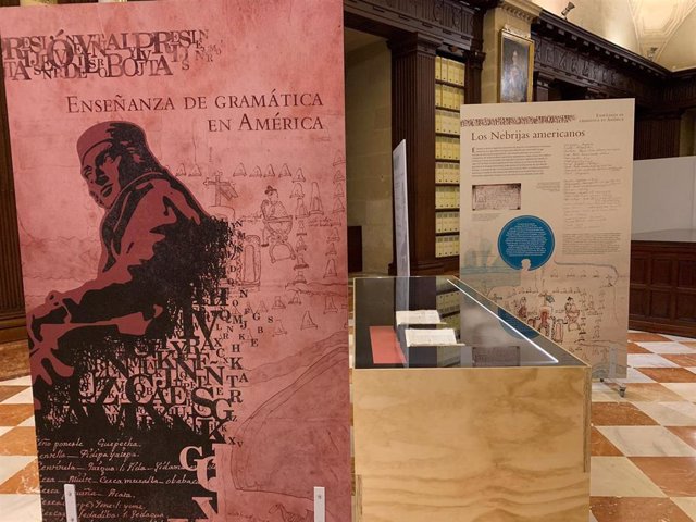 Archivo - La muestra 'Nebrija en América' en la Sala del Archivo General de Indias en Sevilla 
