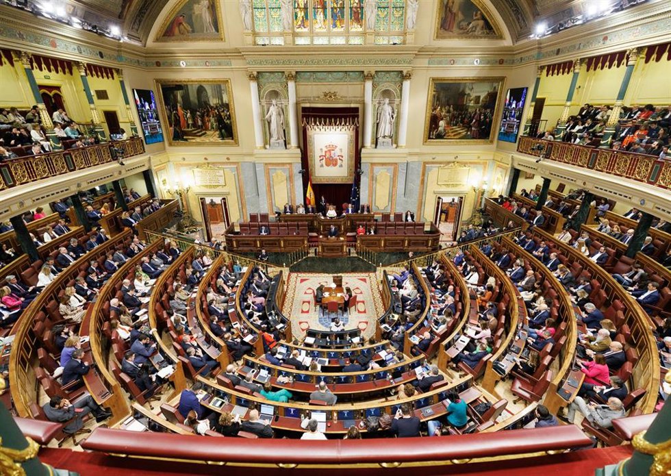 Vista general de un debate de la moción de censura, en el Congreso de los Diputados, a 21 de marzo de 2023, en Madrid (España).