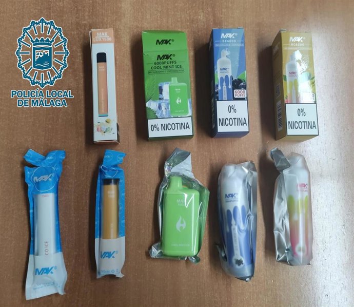 Intervenidos cerca de 8.500 vapeadores en una operación en Málaga