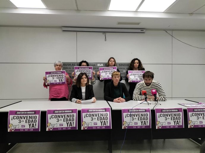 Los sindicatos ELA, UGT y LAB convocan tres jornadas de huelga en abril en las residencias de Navarra.