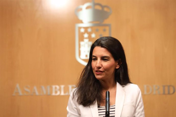 Archivo - La portavoz de Vox en la Asamblea de Madrid, Rocío Monasterio, ofrece declaraciones a los medios de comunicación tras la reunión de la Junta de Portavoces de los Grupos Parlamentarios en la Asamblea de Madrid.