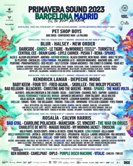 Cartell del Primavera Sound 2023
